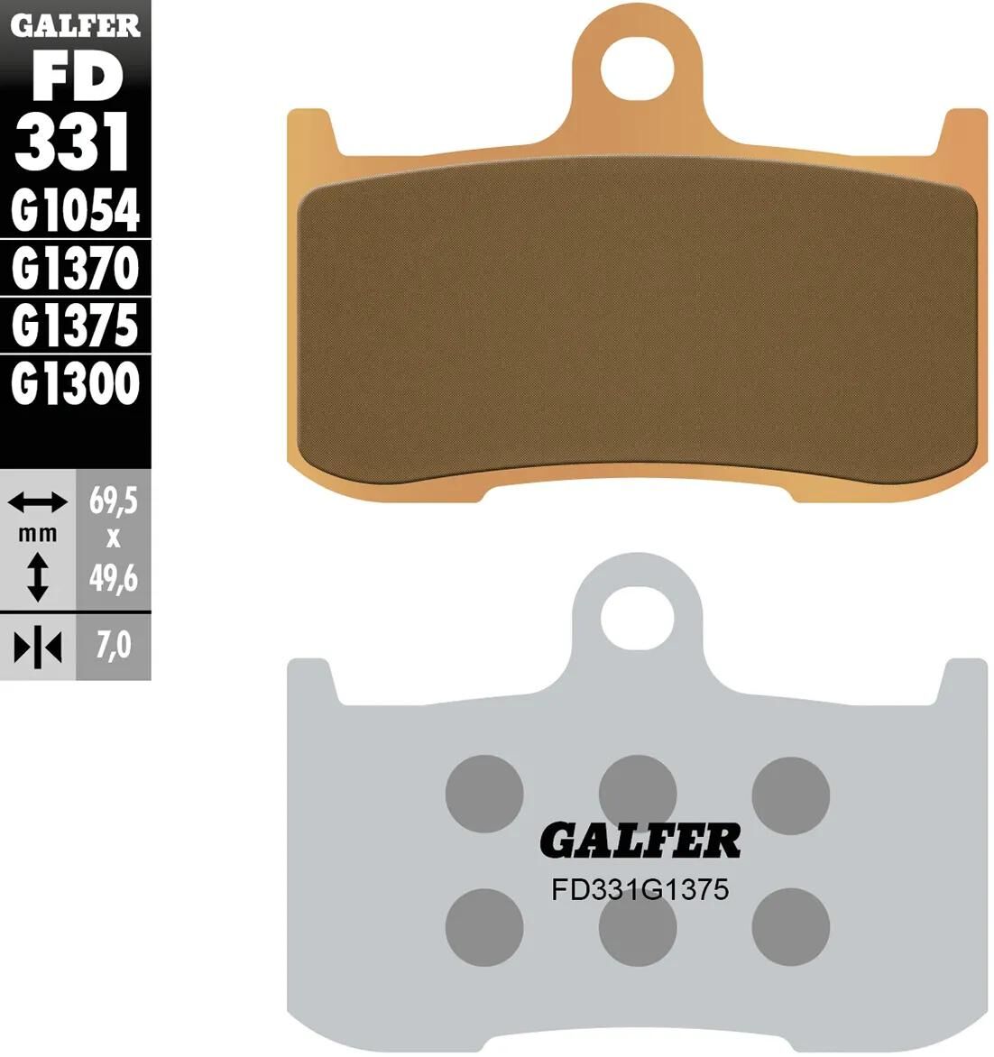 GALFER bremsbelag fd331 brake pad fd331 g1375 sint.metal str. sp.