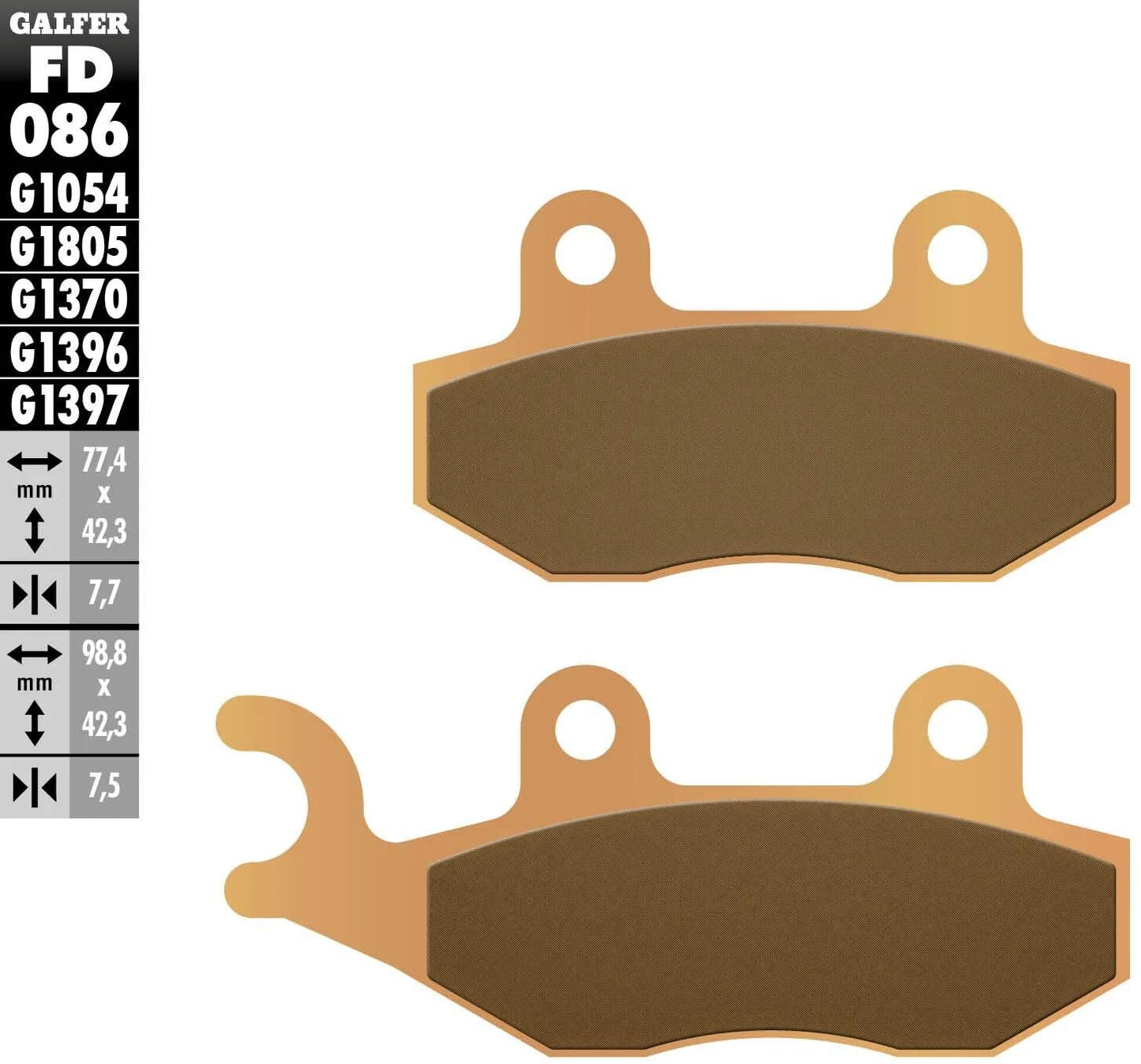 GALFER bremsbelag fd086 brake pad fd086 g1396 sintered metal
