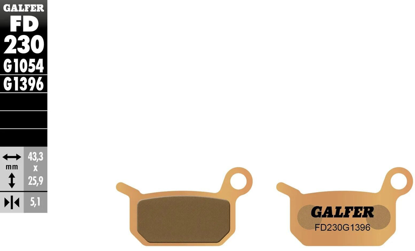 GALFER bremsbelag fd230 brake pad fd320 g1396 sint. metal offroad