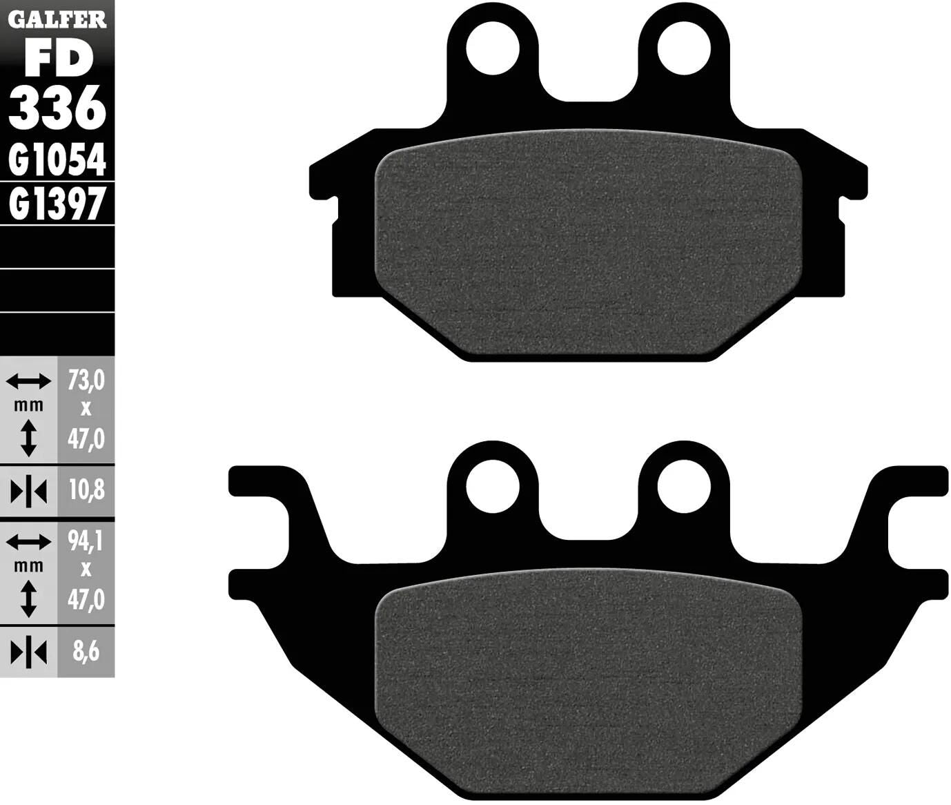 GALFER bremsbelag fd336 brake pad fd336 g1054 organic standard