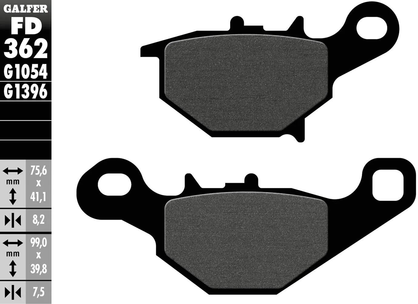 GALFER bremsbelag fd362 brake pad fd362 g1054 organic standard