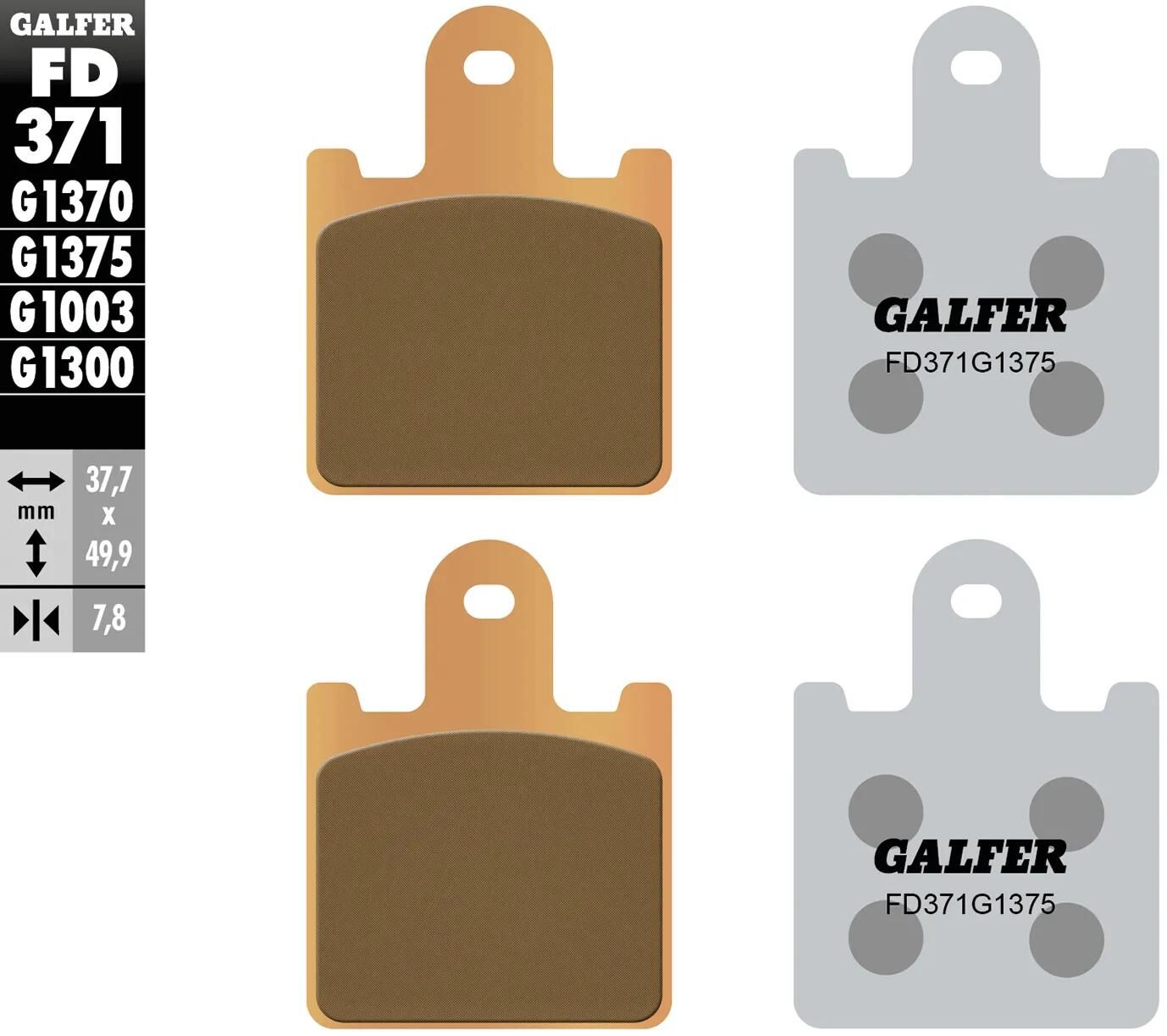 GALFER bremsbelag fd371 brake pad fd371 g1375 sint.metal str. sp.