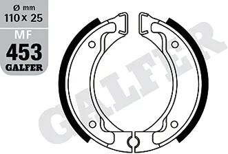 GALFER bremsbacke mf453 brake shoe mf453 g2165 organic