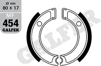 GALFER bremsbacke mf454 brake shoe mf454 g2165 organic