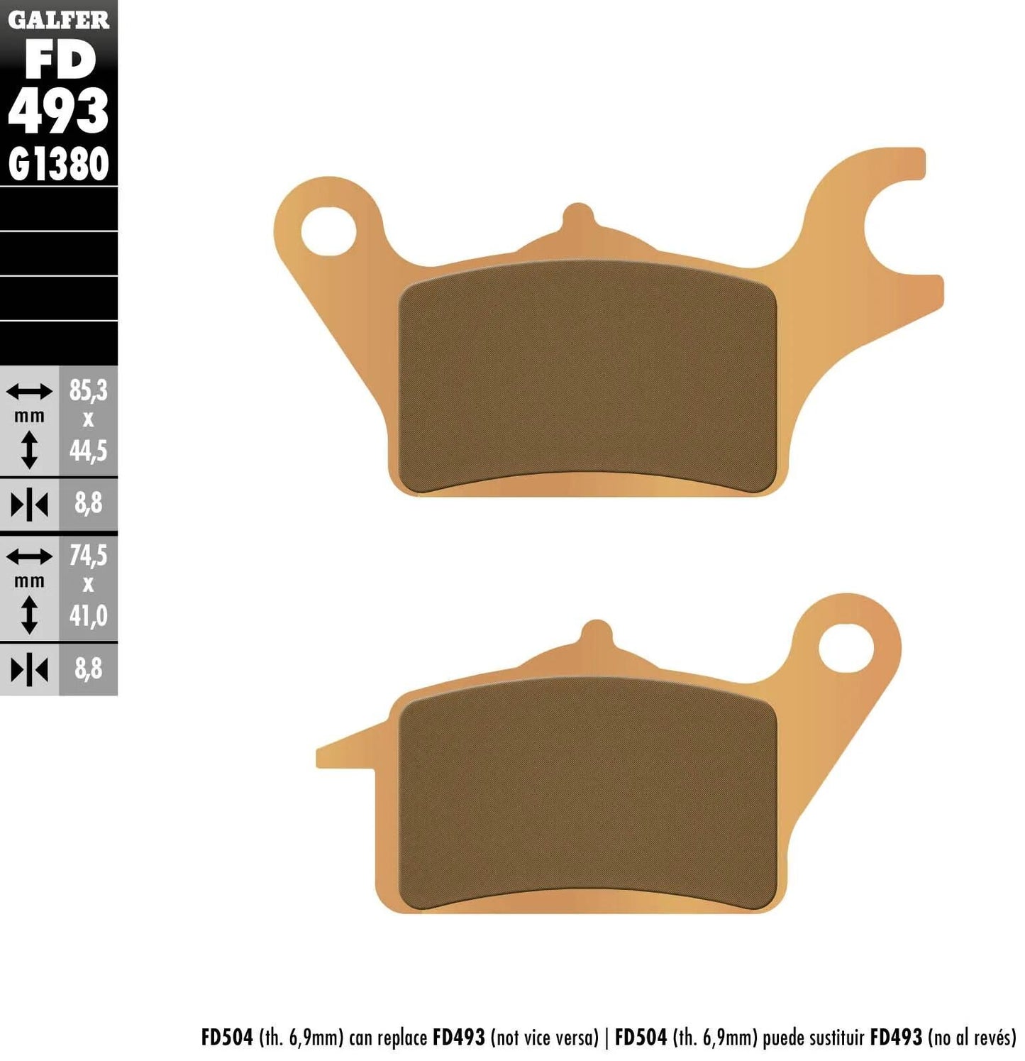 GALFER bremsbelag fd493 brake pad fd493 g1380 sint.metal scooter