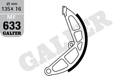GALFER bremsbacke mf633 brake shoe mf633 g2165 organic