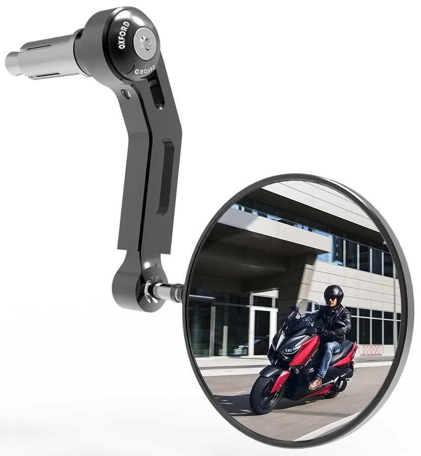 OXFORD lenkerendenspiegel premium-aluminium handlebar mirror aluminum black left