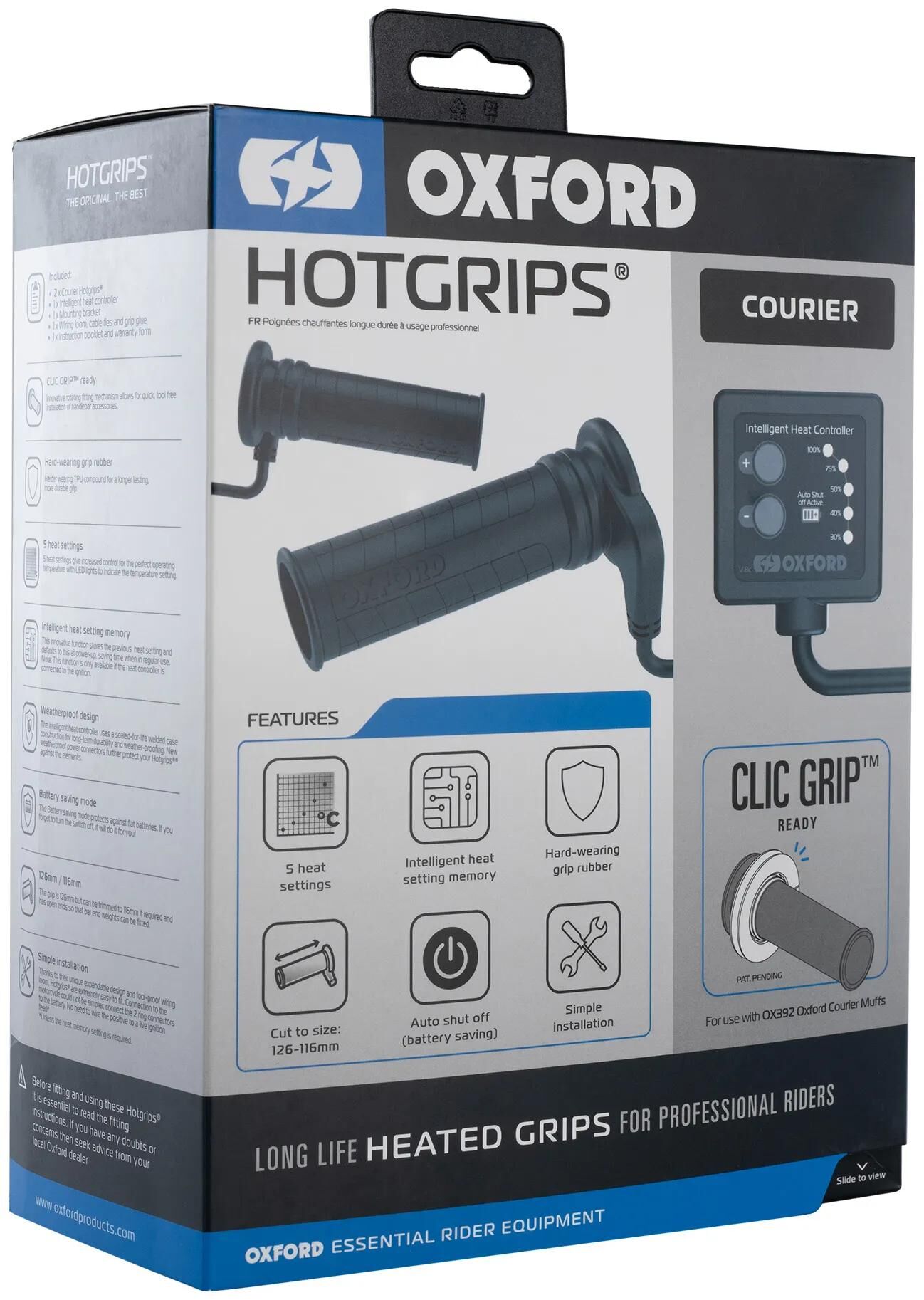 OXFORD heizgriffe courier hotgrips heated grips adv c 22+25mm open 5-stage