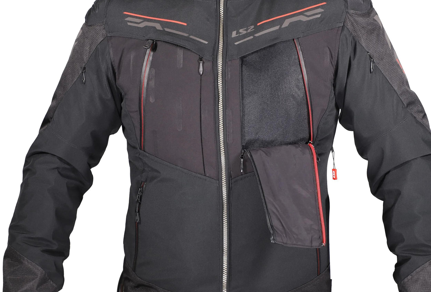 LS2 jacke zirconium evo man jacket zirconium evo mens black red gr. m