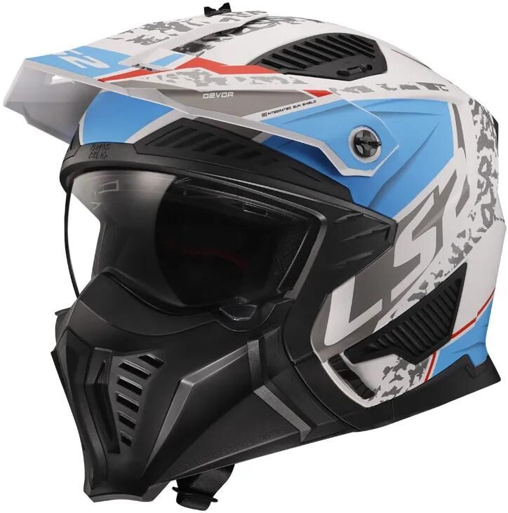 LS2 modularhelm of606 drifter devor helmet drifter devor white blue matt gr. xxl