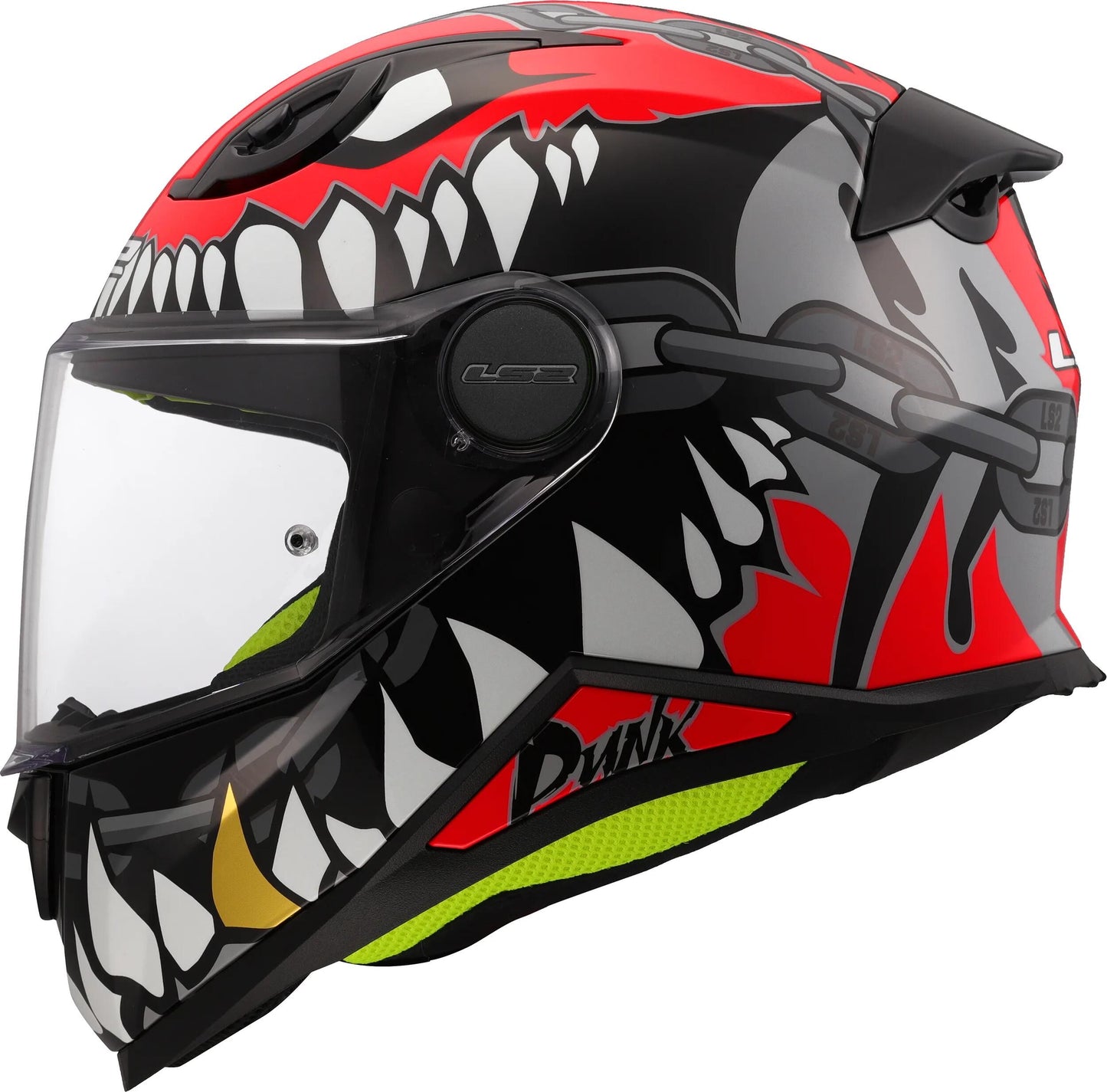 LS2 kinder-integralhelm ff812 kid punk helmet kid ff812 punk gray rot gr. l