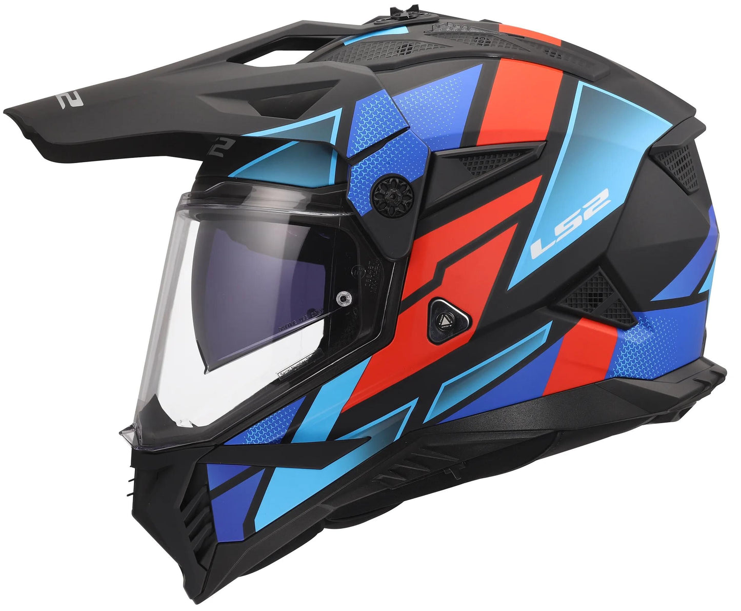 LS2 endurohelm mx702 pioneer ii block helmet mx702 pioneer block matt bw red bl. xxl