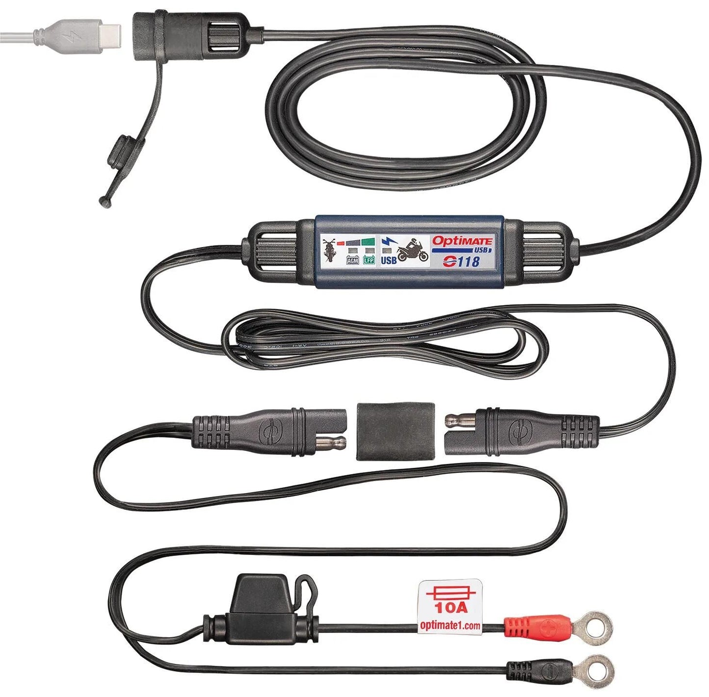 TecMATE usb-adapter usb-c-ladegerät usb-c charger optimate m. sae connection 200cm