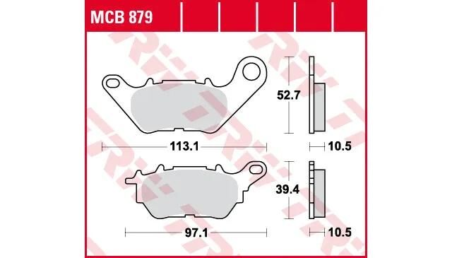 TRW bremsbelag mcb 879 brake pads organ. mcb 879