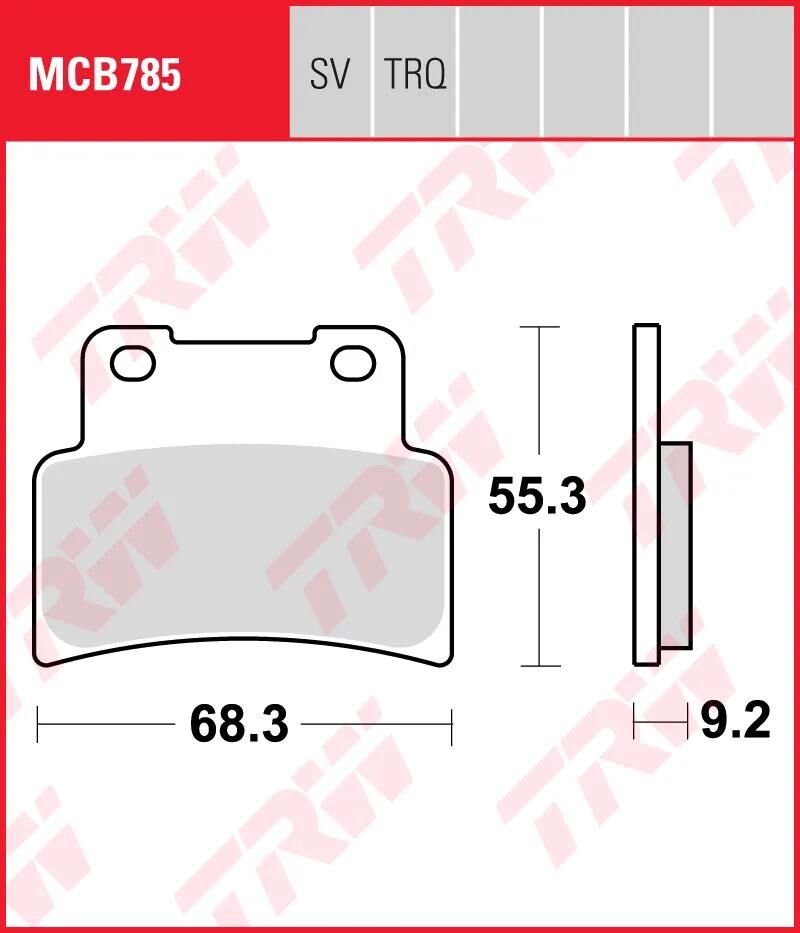 TRW bremsbelag mcb 785 brake pads organ. mcb 785