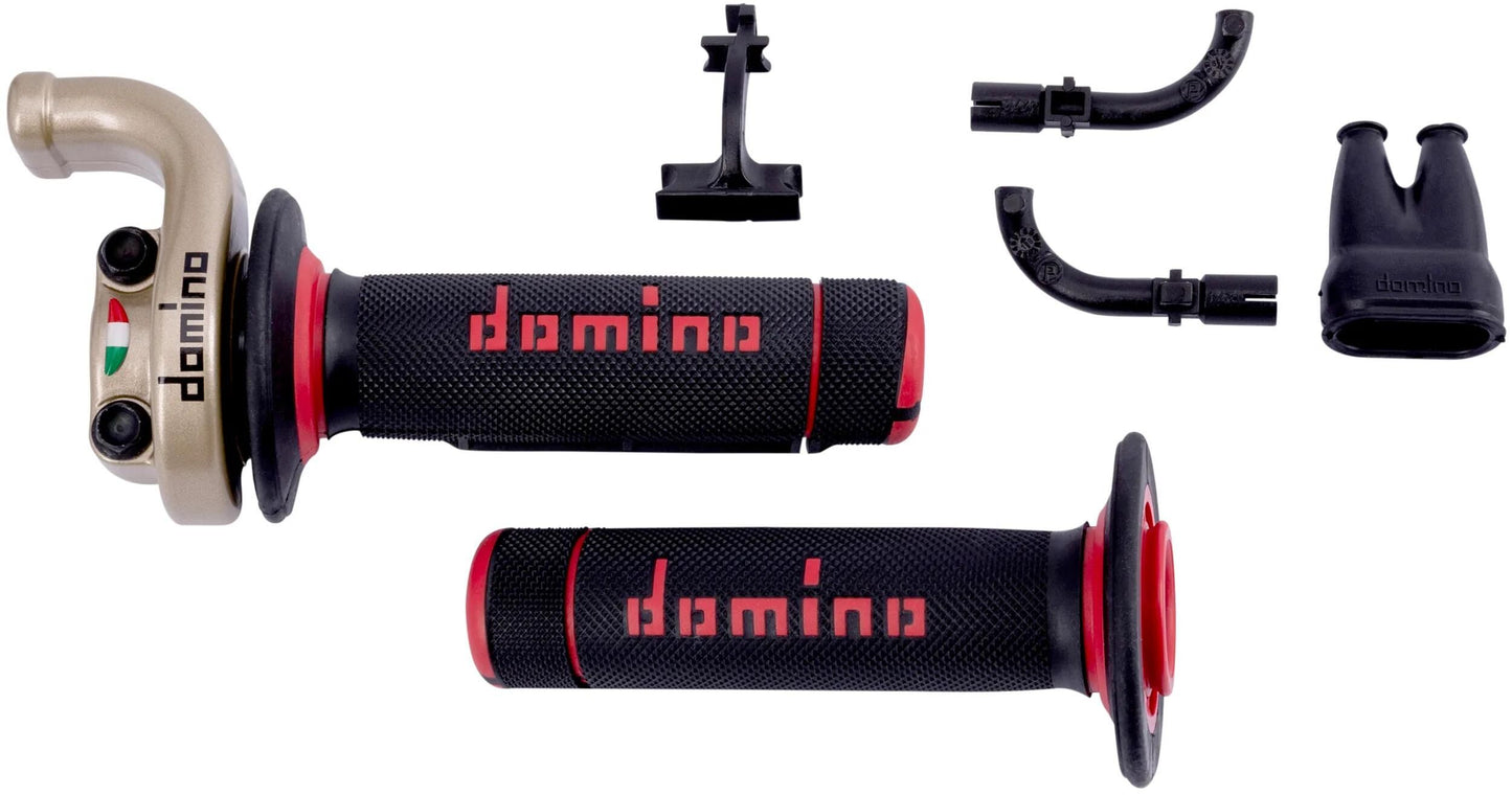 Domino gasgriffarmatur kre03 throttle grips alu go 2-pull w.rubber a0