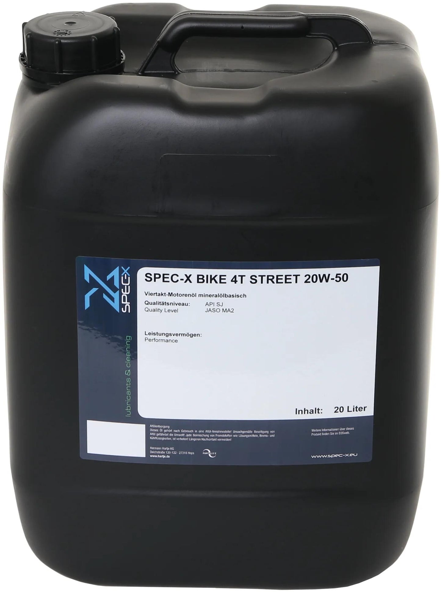 SPEC-X motoröl bike 4t street motor oil 4t 20w-50 stre 20l bike