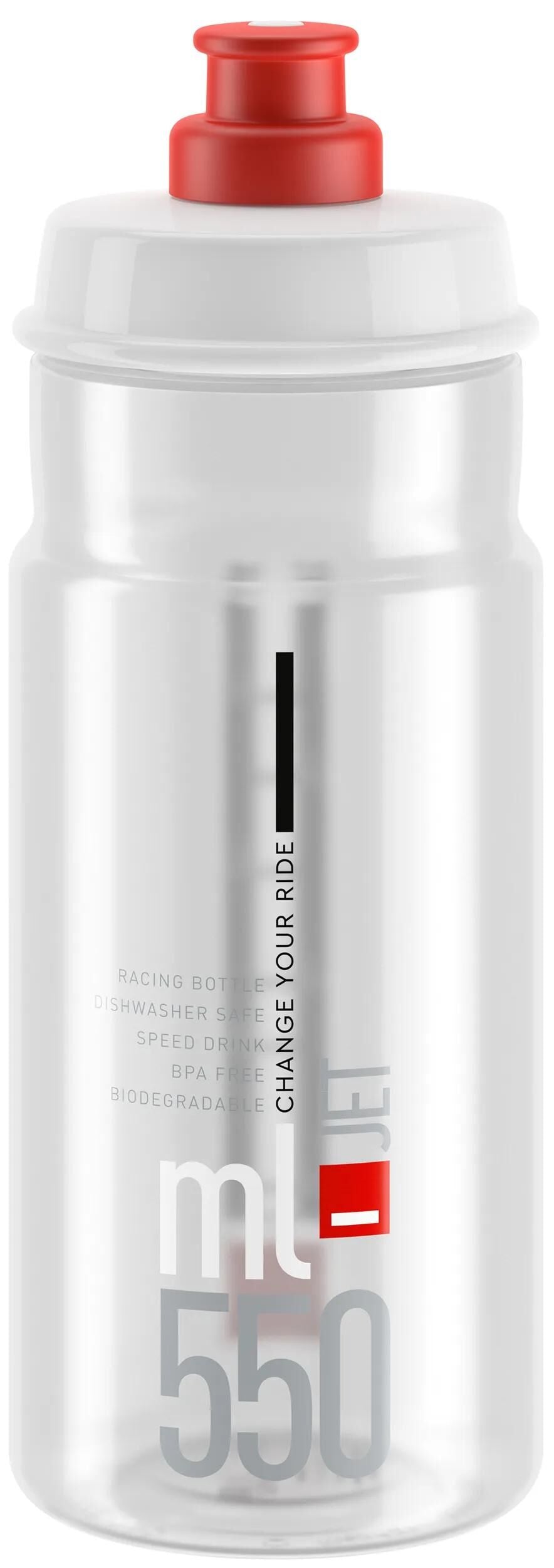 ELITE trinkflasche jet plus bottle jet plus 550ml clear red
