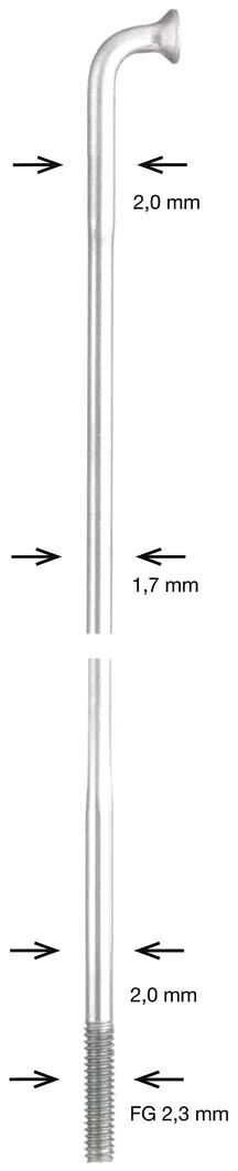 Alpina speiche spoke sst db 2x1,7x2mm 252mm sil.