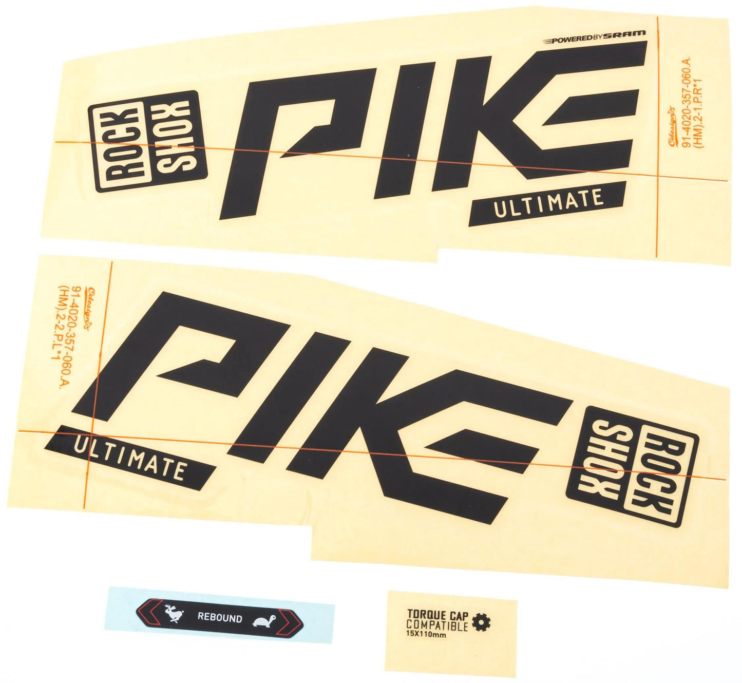 ROCKSHOX dekor set signatur series decal set rs pike ult. black