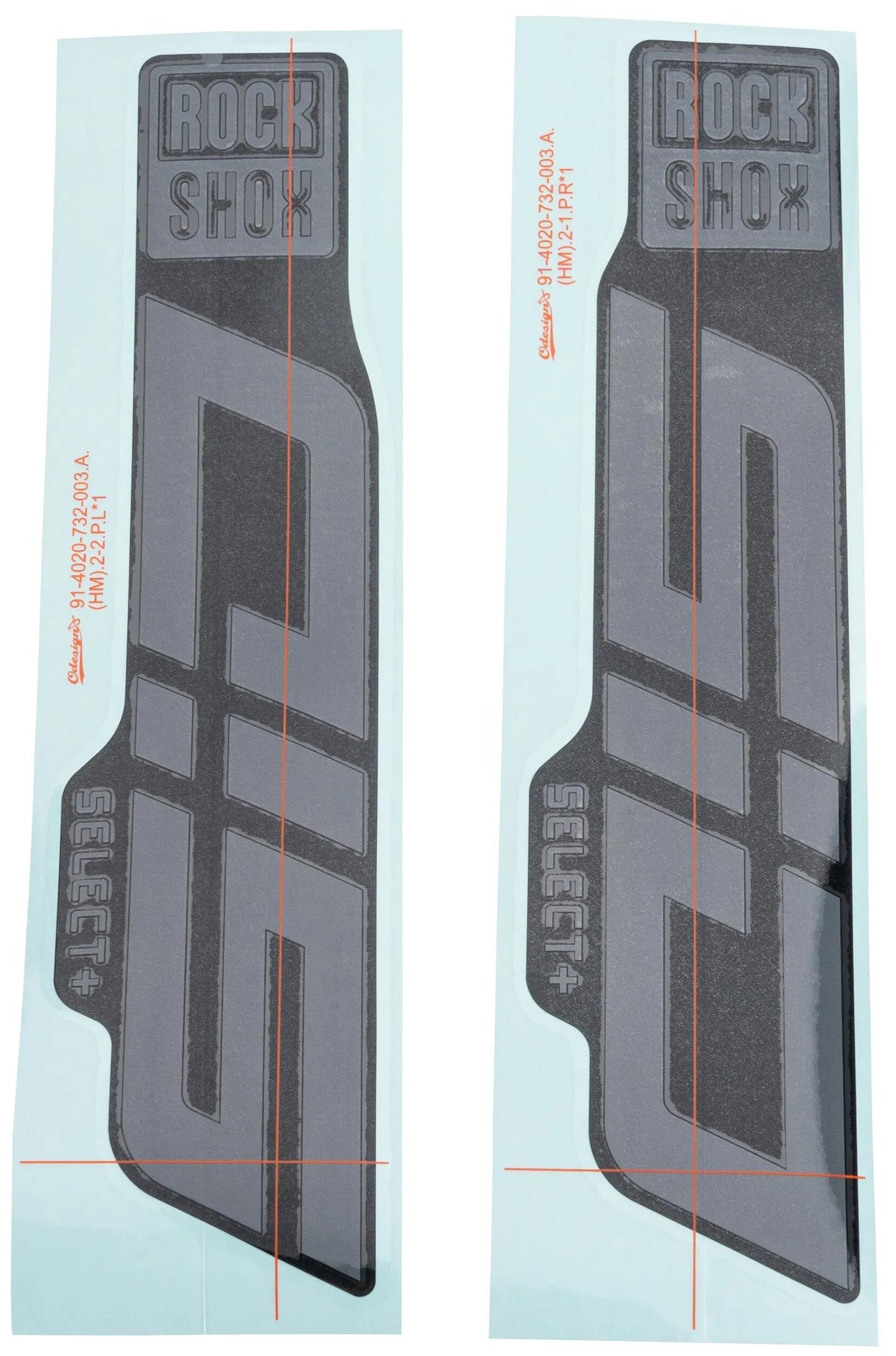 ROCKSHOX dekor set decal set rs glossy grey 29 gloss gray f. blk 24