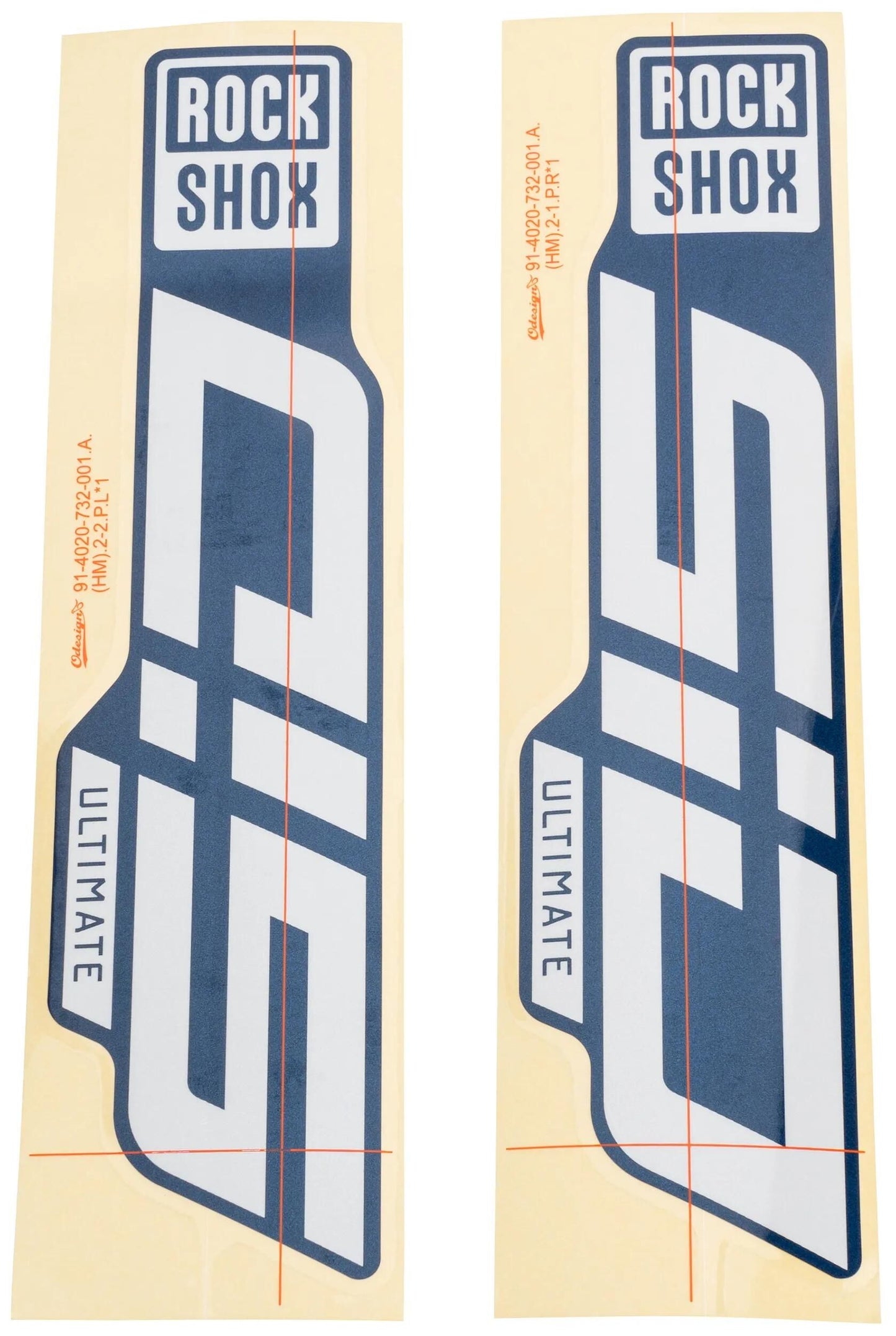 ROCKSHOX dekor set decal set rs glossy white for blue sliders