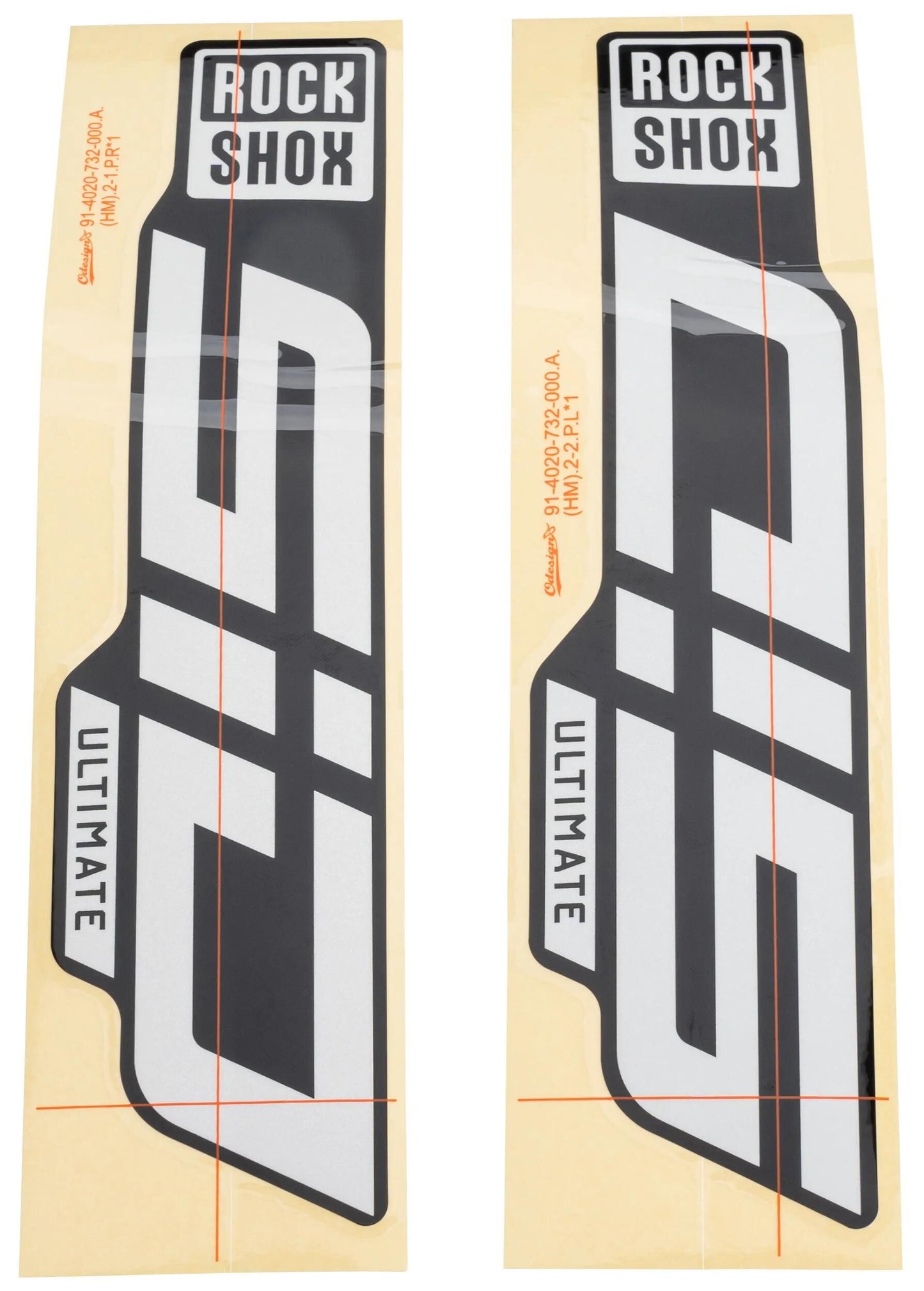 ROCKSHOX dekor set decal set rs glossy white for black sliders