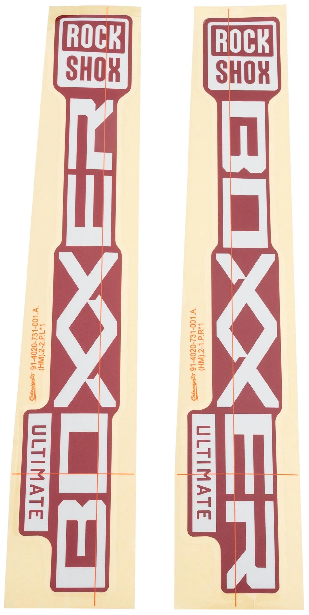 ROCKSHOX dekor set decal set rs white 27 29 met white 38mm