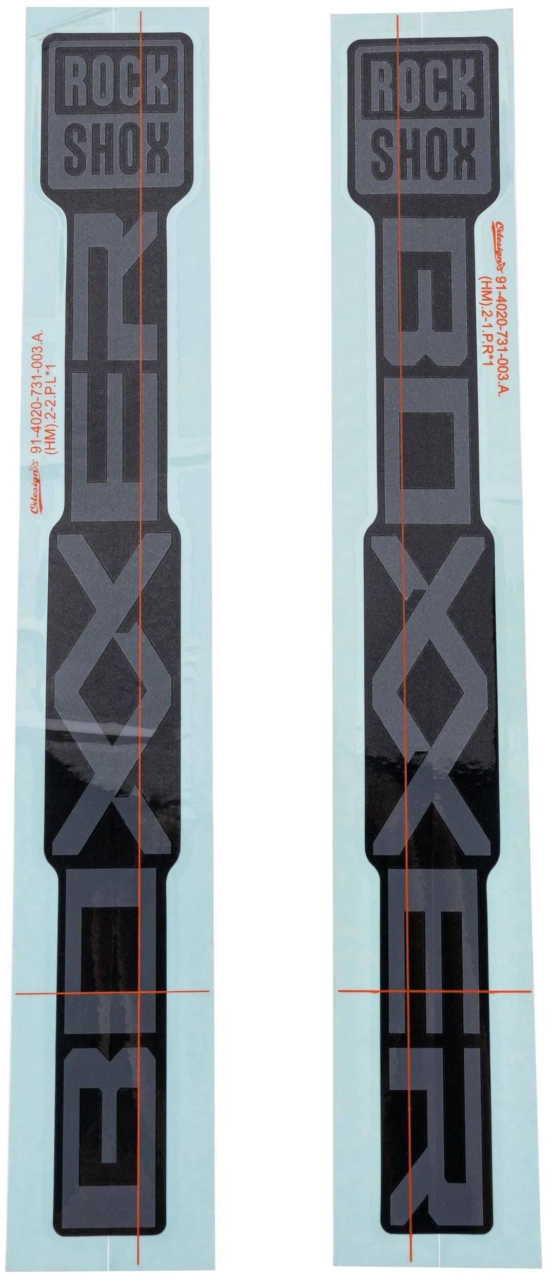 ROCKSHOX dekor set decal set rs grey matt black sliders
