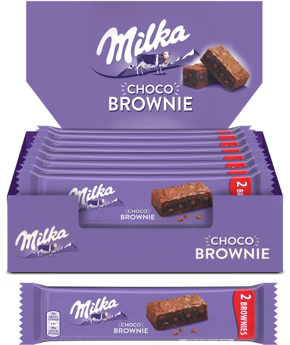 Milka Chocolade choco brownie - doos 24 x 50g - koekjes - brownies