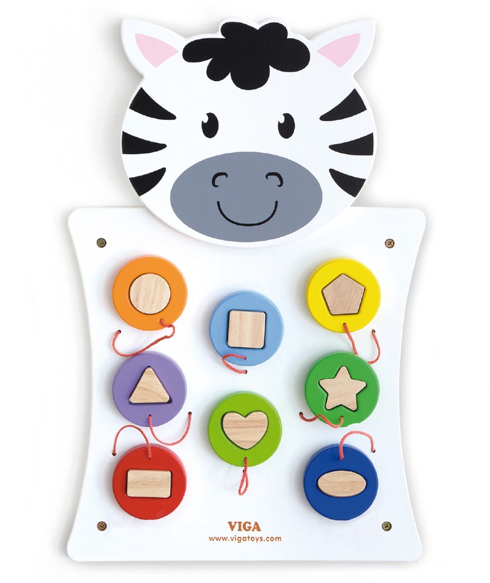Vigatoys Viga toys wandspeelbord zebra 36 x 55 cm wit