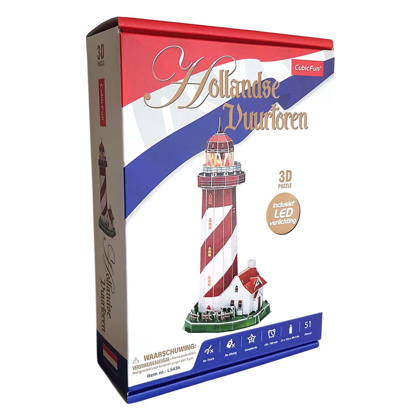 Cubic Fun 3d puzzel vuurtoren led, 51st.