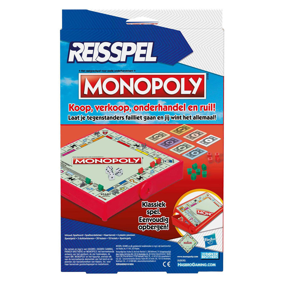 Hasbro Gaming Monopoly reisspel 2-4 spelers