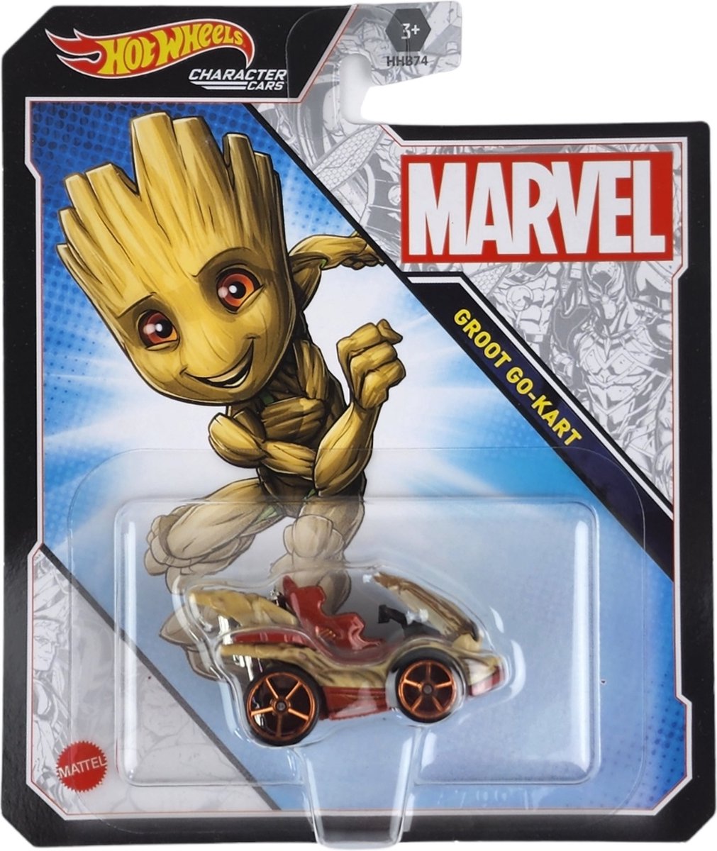 Marvel Hot wheels groot go-kart - 7 cm - schaal 1:64 - spaar ze allemaal