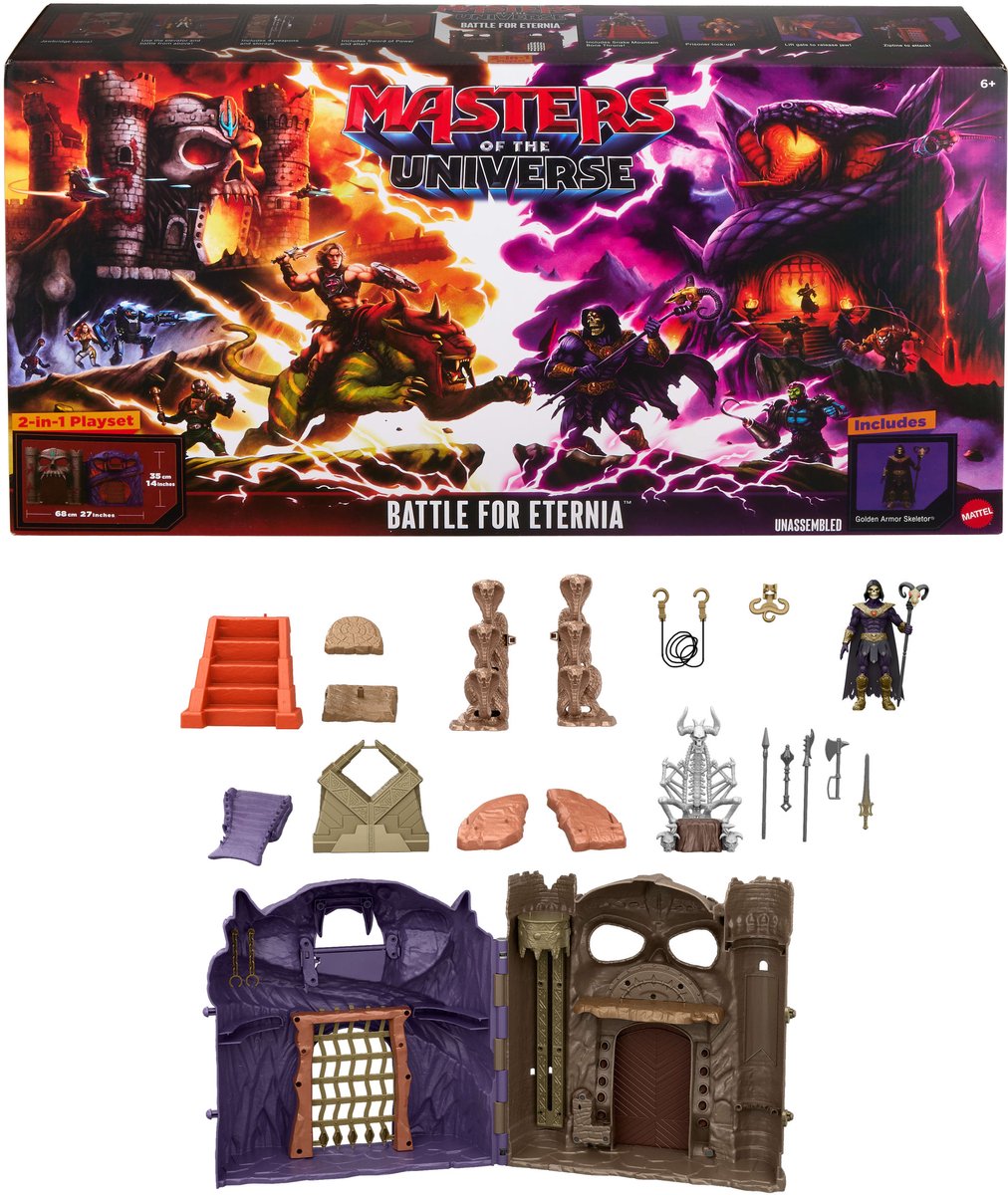 Masters Of The Universe battle for eternia speelset - kasteel grayskull, slangenberg en skeletor