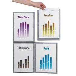 Informatie wandhouder Paperflow A4 grijs