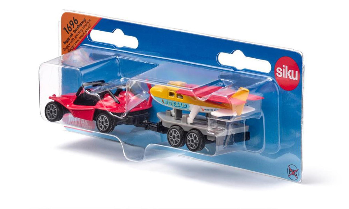Siku buggy met sportvliegtuig 1:87