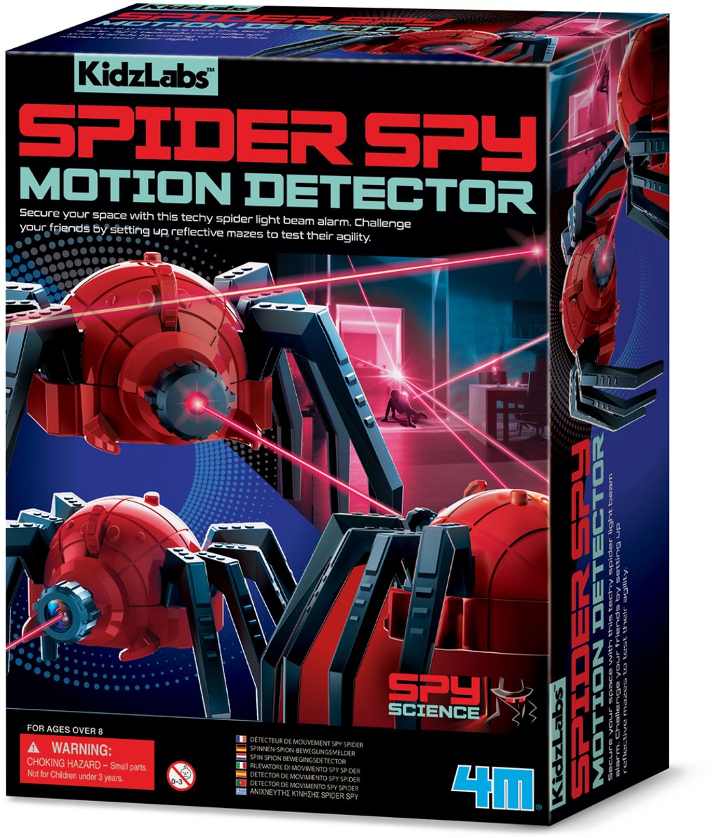 4M wetenschap en spel - spinnen bewegingsdetector - led - bouwpakket - kidzlabs - spy science - 8+