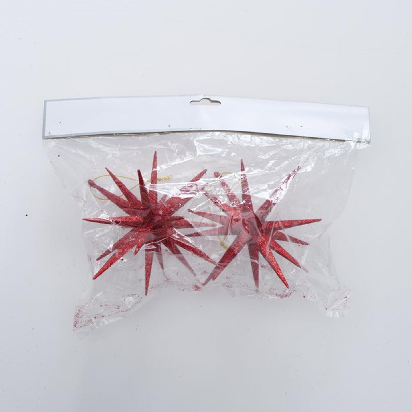 Boltze Home Kersthanger ster glitter 2 stuks rood