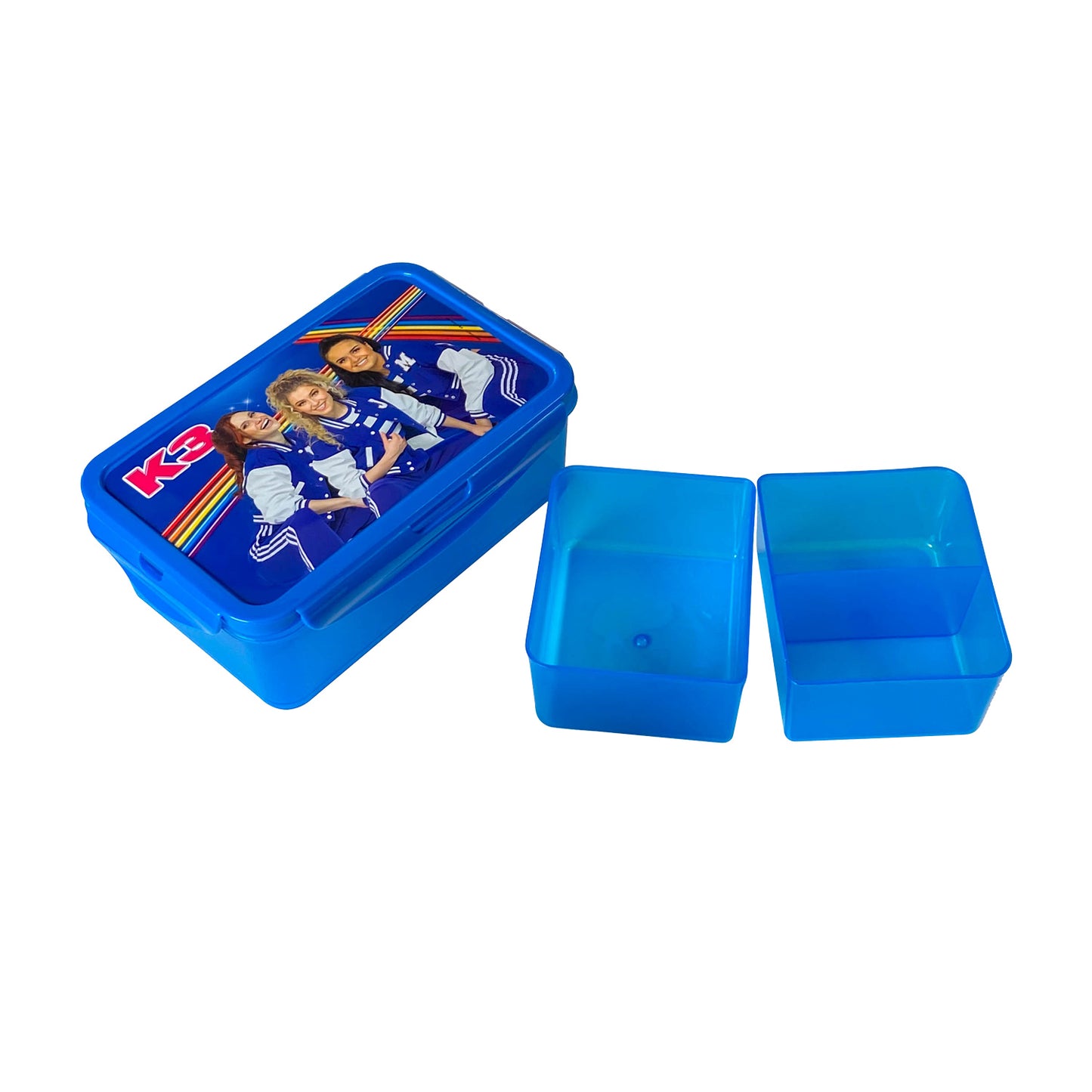 Studio 100 K3 broodtrommel met extra doosjes blauw