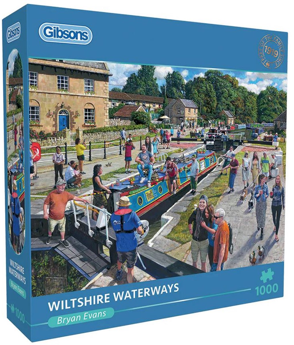 Gibsons - wiltshire waterways (door bryan evans) - 1000 stukjes 68×49cm (b×h) - legpuzzel voor volwassenen
