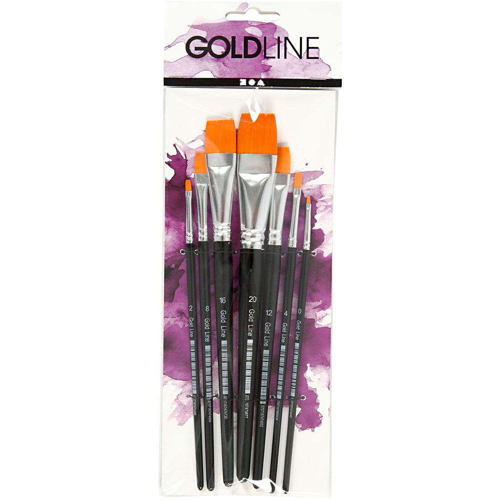 Creativ Company Https: www.cchobby.nl gold-line-penselen-afm-0-2-4-8-12-16-20-l-16-5-21-cm-b-1-7-mm-plat-7-stuk-1-doos