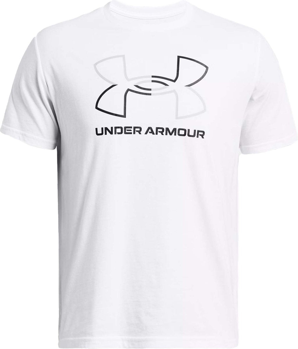Under Armour ua gl foundation update ss-wht heren sportshirt - wit - mod grijs - zwart