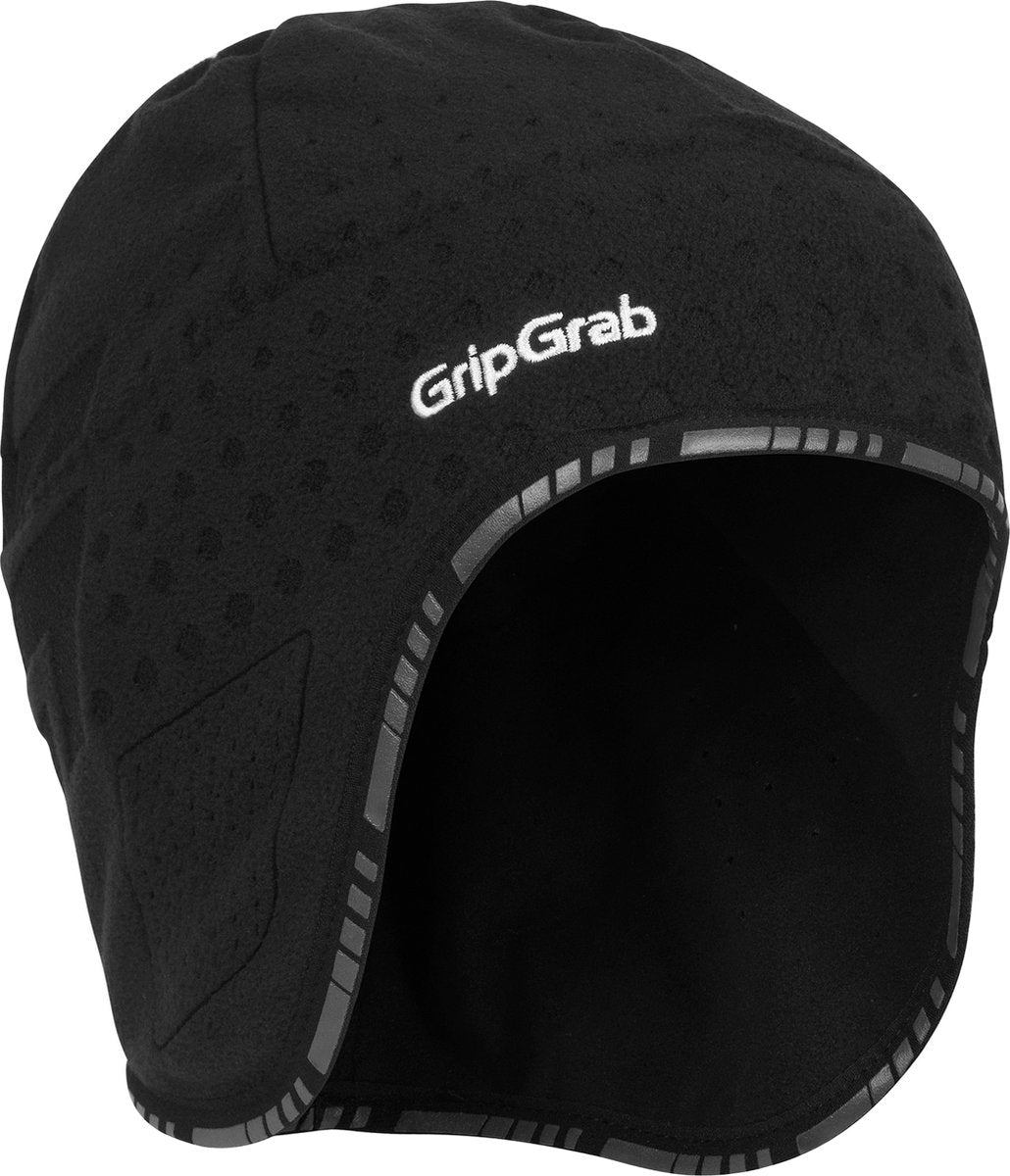 GripGrab - aviator windproof strenge winter fiets helmmuts wielersport skull cap - zwart - unisex - maat m