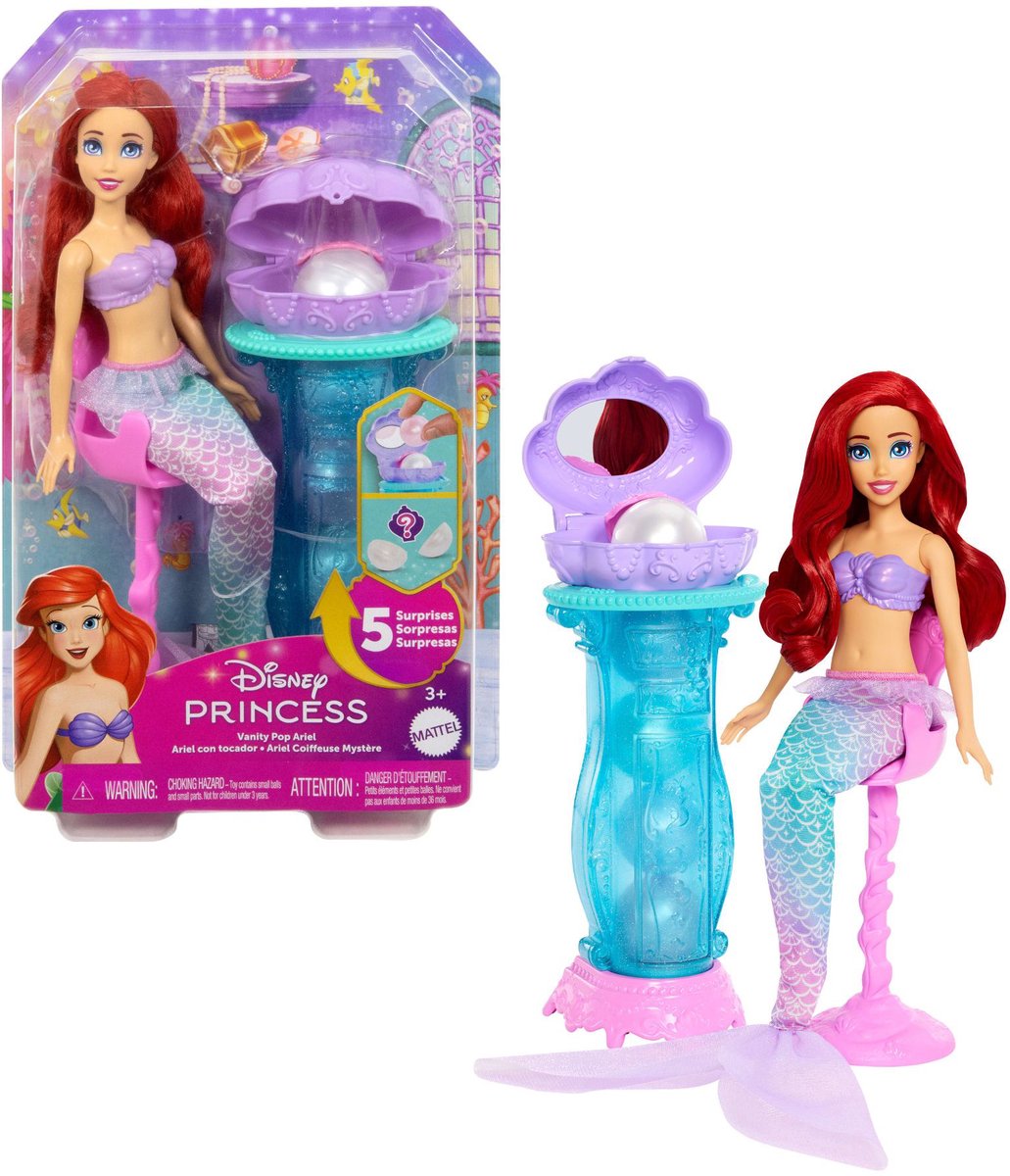 Mattel Disney princess ariel zeemeermin pop met kaptafel en accessoires