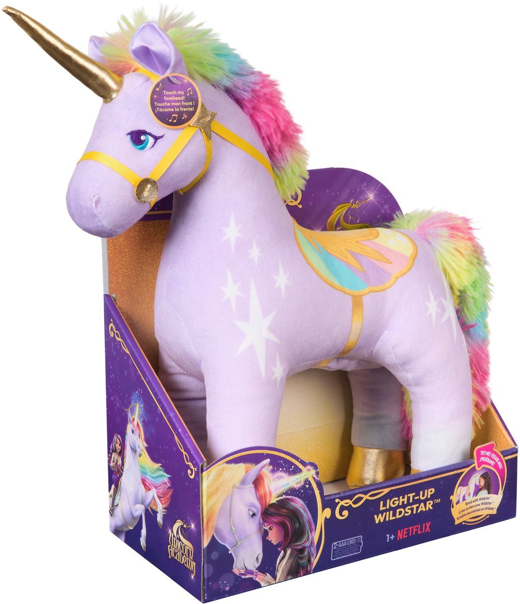 Unicorn Academy - light-up wildstar-knuffel van 38 cm met geluid en gloei-effecten - eenhoornknuffeldier - eenhoornspeelgoed