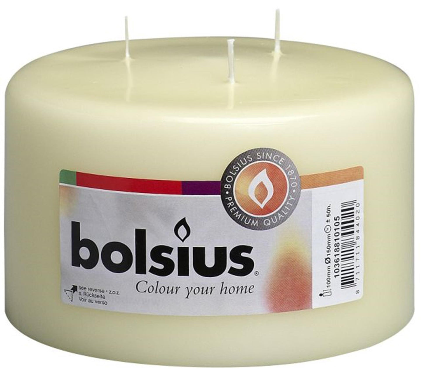 Bolsius mammoetkaars 100 150 mm ivoor
