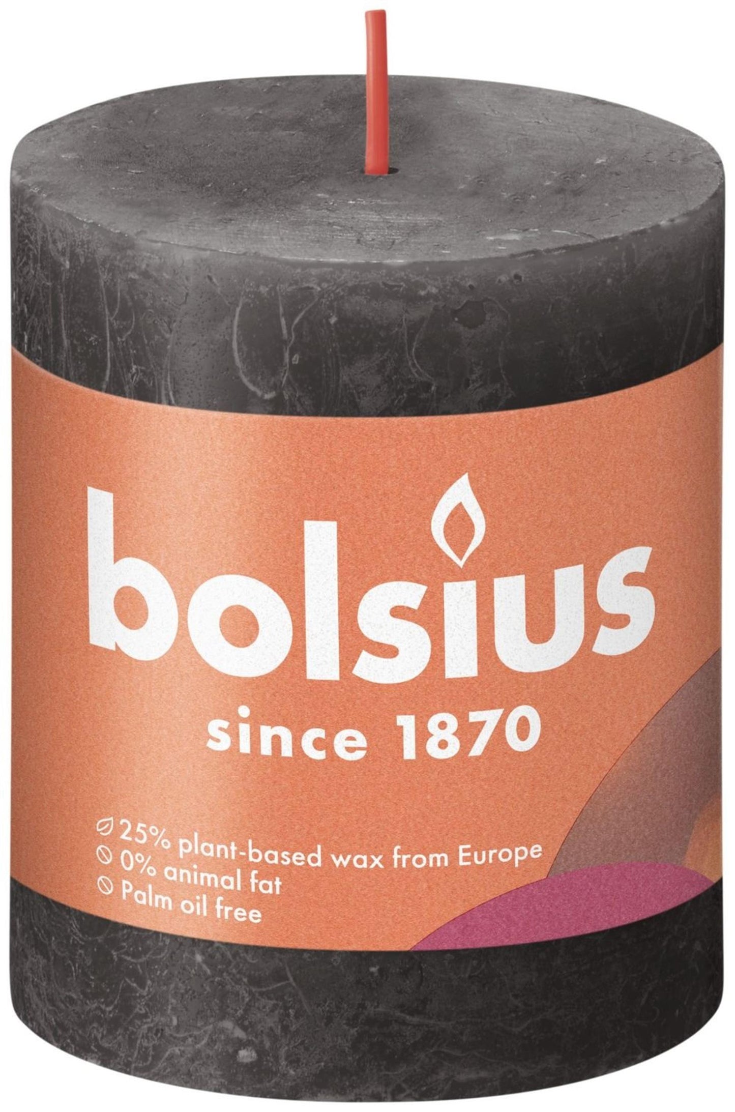 Bolsius rustiek kaars 80 68 grijs