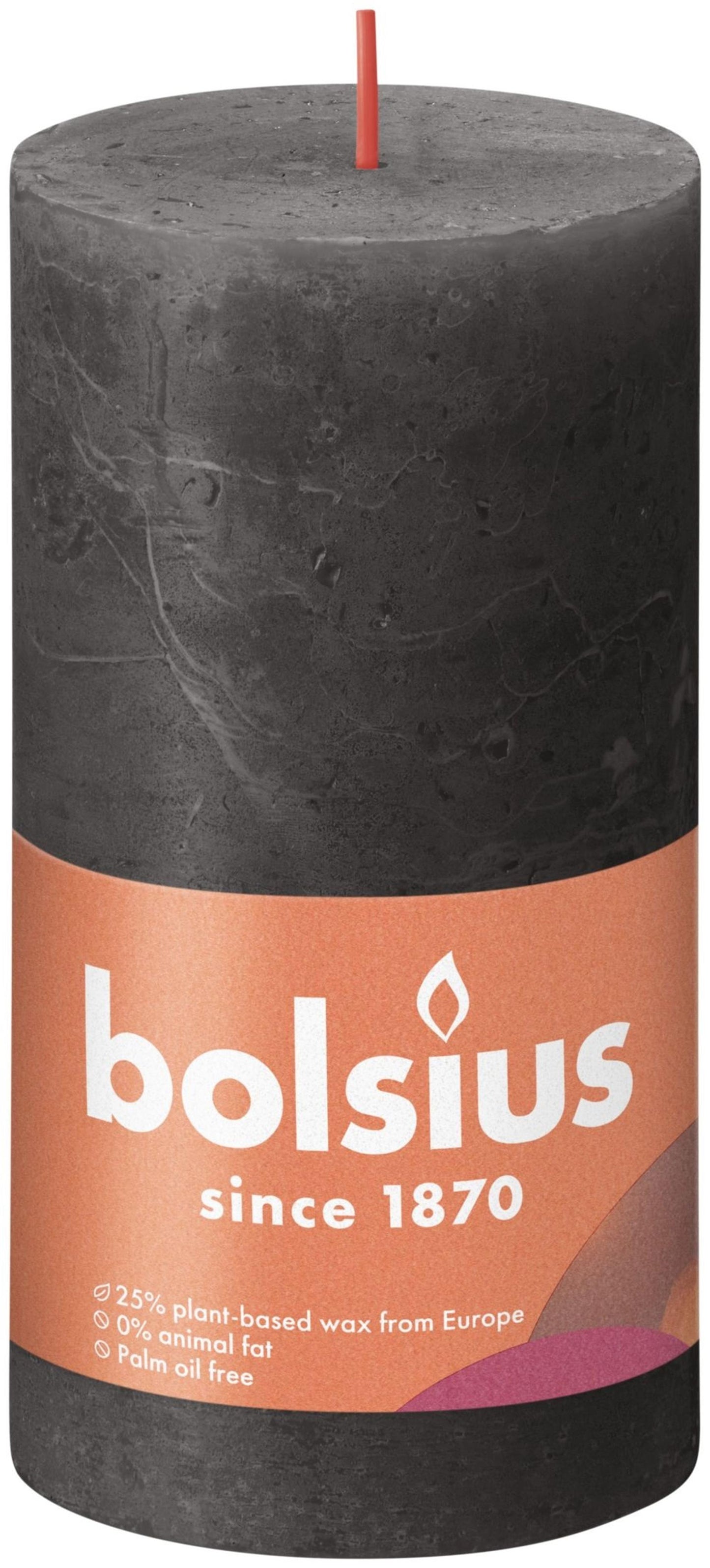 Bolsius rustiek kaars 130 68 grijs