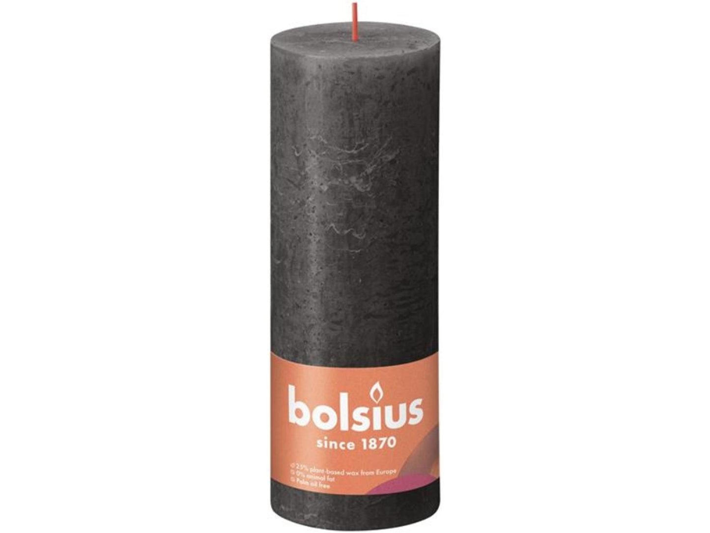 Bolsius rustiek stompkaars 190 68 grijs